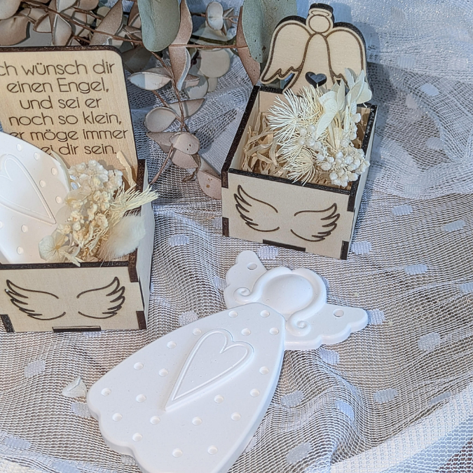 3mm und 4mm Engelbox Geschenkbox für Kleinigkeiten Schutzengel SVG Laser Datei Mama Oma Papa Freundin Geschenkidee Freudschaft Engelchen – Bild 6