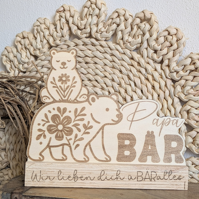 SVG Datei Vatertag Bären Klötzchen Datei Geschenkidee für Papa Mann SVG Laserdatei Lasercut Männergeschenk Mann Vater Easy sticks Papabär – Bild 4