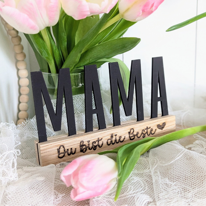 SVG Laserdatei Klötzchenschrift Mama Floral Muttertag Klötzchendatei Easy Sticks SVG Datei Mami – Bild 10