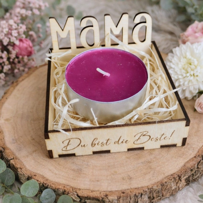 SVG Laserdatei Box für 4 Teelichter Muttertag Oma Beste Freundin Mama Beste Mama Geschenk zum Muttertag Großmutter Geschenkidee SVG Datei – Bild 6
