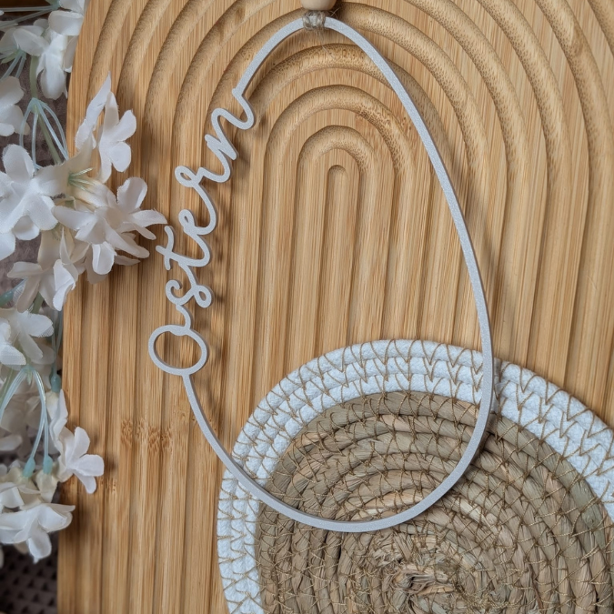 STL 3D Druck Datei 3 designs Eier Kranz schlicht Frohe Ostern Osterglück Geschenkanhänger Türdeko Loop Wanddeko 3D-Datei 3D-Druck Vorlage – Bild 4