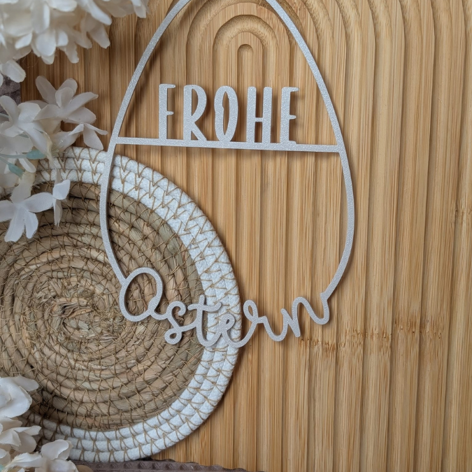 STL 3D Druck Datei 3 designs Eier Kranz schlicht Frohe Ostern Osterglück Geschenkanhänger Türdeko Loop Wanddeko 3D-Datei 3D-Druck Vorlage – Bild 7