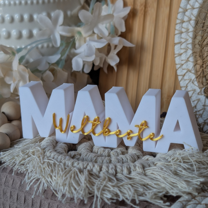 STL 3D Druck Datei 6 verschiedene Designs Mama Schriftzug 3D-Datei Muttertag Weltbeste Mama wir lieben dich Blumen – Bild 6