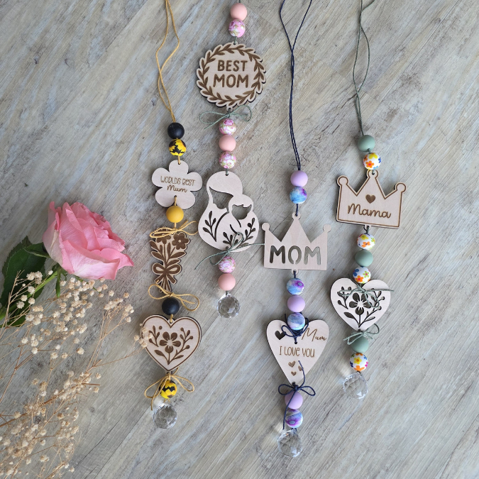 SVG Laserdatei Sonnenfänger Motive Anhänger Mama Mom 16 designs deutsch und englisch Muttertag Herz Blumen Mutter SVG Datei – Bild 13