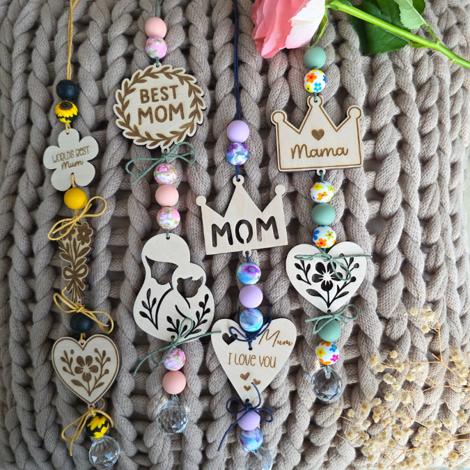 SVG Laserdatei Sonnenfänger Motive Anhänger Mama Mom 16 designs deutsch und englisch Muttertag Herz Blumen Mutter SVG Datei – Bild 14