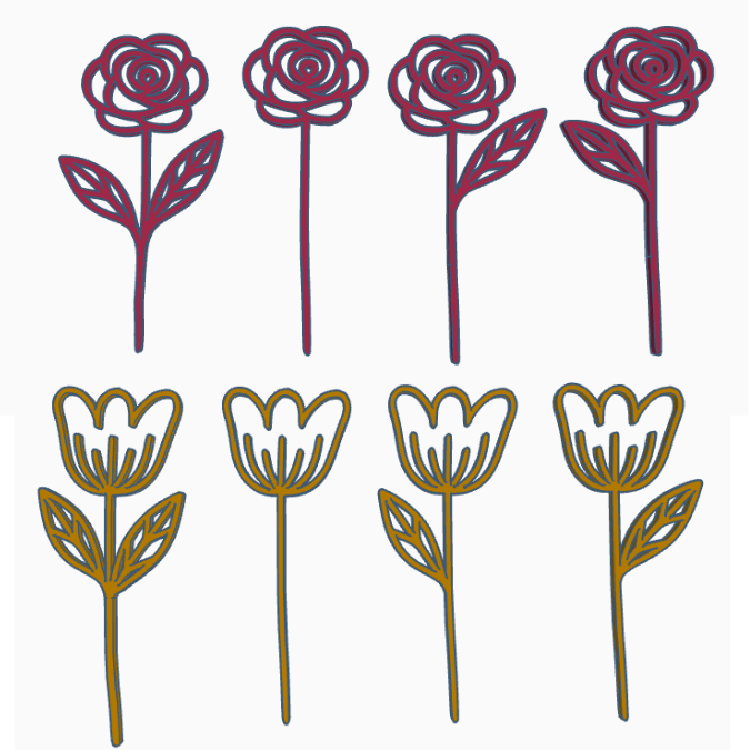 STL 3D Druck Datei 8 Designs Rosen und Tulpen Blumen Flowers Blumenliebe 3D-Druck Datei – Bild 2
