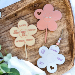 STL 3D Druck Datei 6er Blume Abschied Kindergarten Erzieherin Erzieher zum H&auml;ngen und stecken 3D-Druck Datei Abschied Kindergarten Schulkind