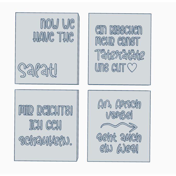 STL 3D Druck Datei 4er Set Aufsteller Schild Statements Lustig Büro Sarkasmus Witzig Quotes Humor 3D-Druck Datei – Bild 2