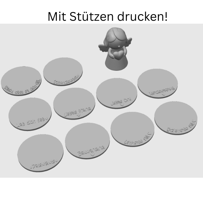 10 STL 3D Druck Datei Engel mit 10 Geschenkscheiben seperat druckbar Muttertag Mama Oma Beste Freundin auch für Gießteile 3D-Druck Datei – Bild 2
