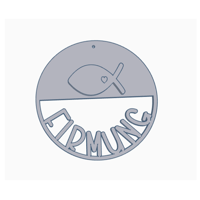 STL 3D Druck Datei Firmung Kranz mit Fisch zum füllen mit Blumen Kirche 3D-Druck Datei Glaube Liebe Hoffnung Geschenk 3D-Druck – Bild 3
