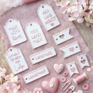 STL 3D Druck Datei Geschenkanhänger in 11 Designs Handmade DiY Geschenkidee Herzanhänger Made with love deutsch und englisch 3D-Druck Datei