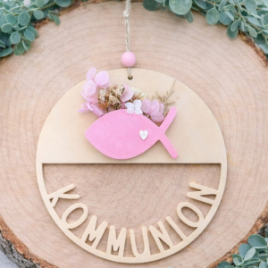 STL 3D Druck Datei Kommunion Kranz mit Fisch zum füllen mit Blumen Kirche 3D-Druck Datei Glaube Liebe Hoffnung Geschenk 3D-Druck