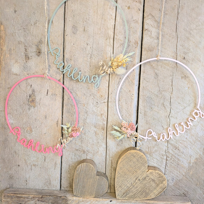 STL 3D Druck Datei Kranz schlicht Frühling Geschenkanhänger Türdeko Hoop Loop Wanddeko 3D-Datei 3D-Druck Vorlage Ostern