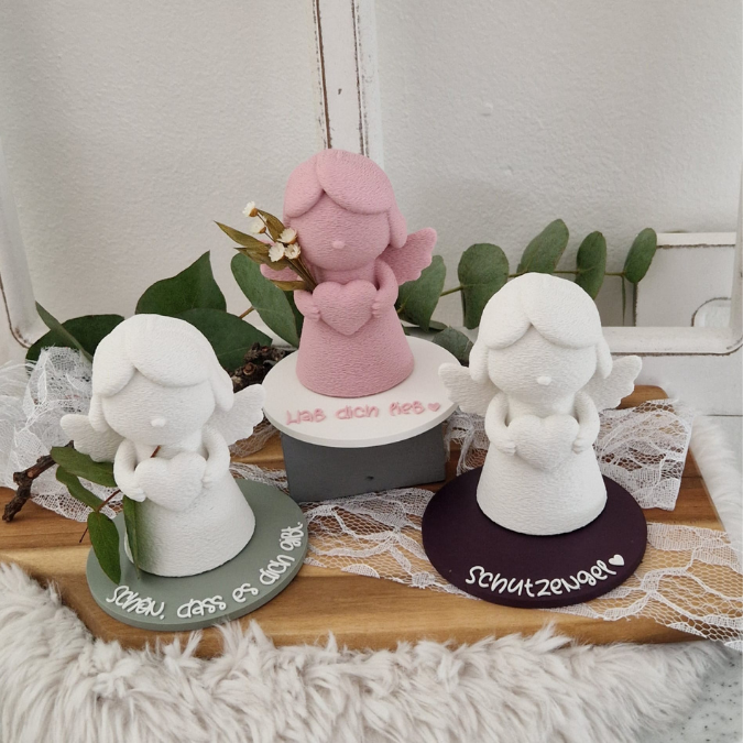 10 STL 3D Druck Datei Engel mit 10 Geschenkscheiben seperat druckbar Muttertag Mama Oma Beste Freundin auch für Gießteile 3D-Druck Datei – Bild 4