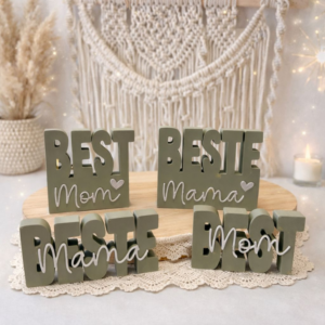STL 3D Druck Datei 4 Designs Mama Schriftzug 3D-Datei Muttertag Beste Mama Best Mom deutsch und englisch