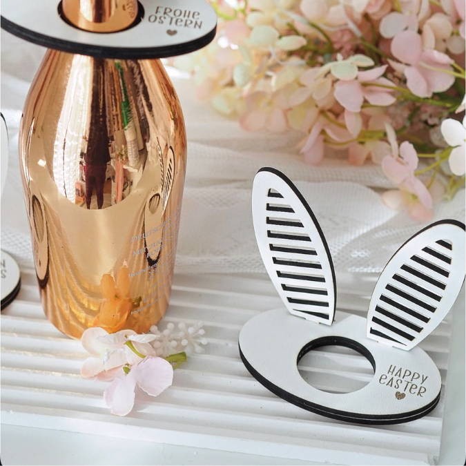 SVG Laserdatei Hasenohren für Flaschen Ostern Geschenkidee Ostermitbringsel Weinflasche verschiedene Designs Osergeschen SVG-Datei Hasenohr – Bild 17