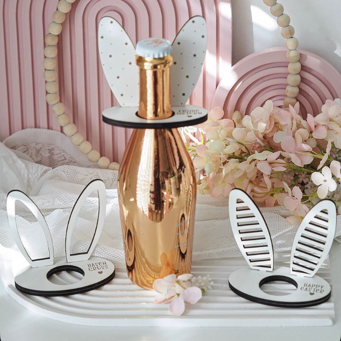 SVG Laserdatei Hasenohren für Flaschen Ostern Geschenkidee Ostermitbringsel Weinflasche verschiedene Designs Osergeschen SVG-Datei Hasenohr – Bild 19