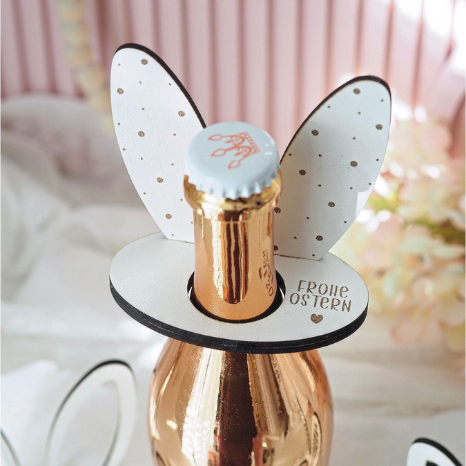 SVG Laserdatei Hasenohren für Flaschen Ostern Geschenkidee Ostermitbringsel Weinflasche verschiedene Designs Osergeschen SVG-Datei Hasenohr – Bild 15