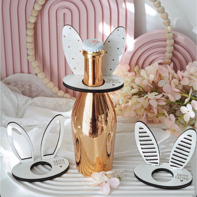 SVG Laserdatei Hasenohren für Flaschen Ostern Geschenkidee Ostermitbringsel Weinflasche verschiedene Designs Osergeschen SVG-Datei Hasenohr – Bild 16