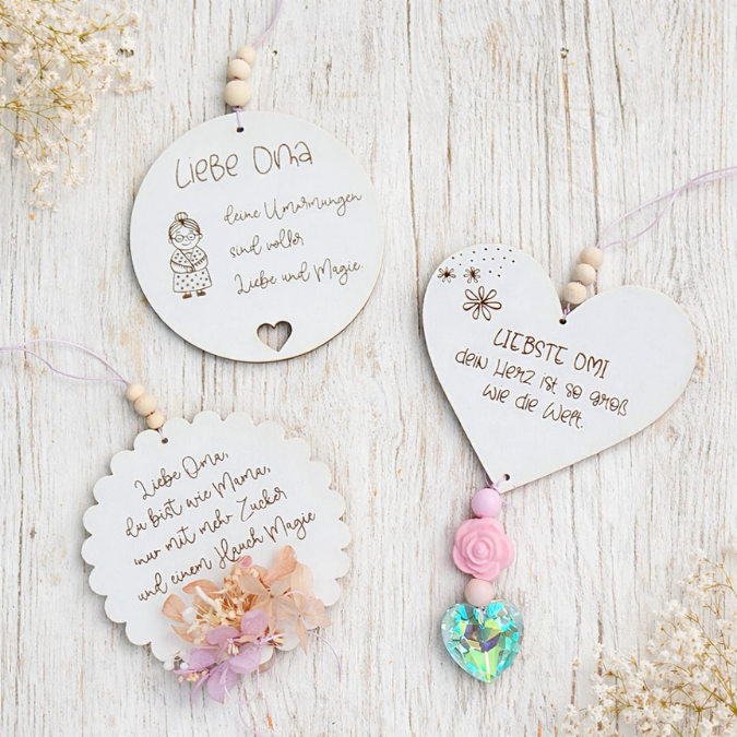 SVG Laserdatei Holzscheiben 3er Set Oma Großmutter Beste Omi Muttertag Familie Geschenkidee Oma SVG Datei – Bild 3