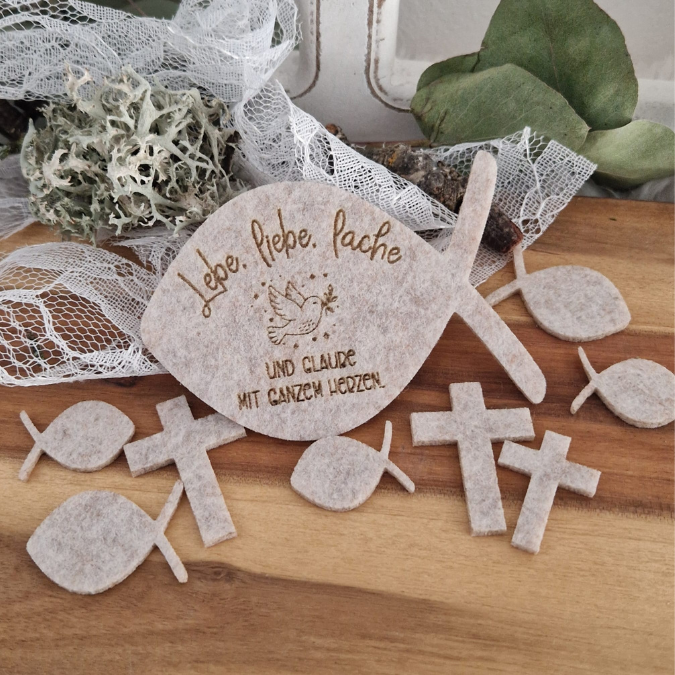 SVG Laserdatei Fisch Kränze 9 Designs inkl Sonnenfänger Konfirmation Kommunion Firmung Taufe Anhänger Kirche SVG-Datei personalisierbar – Bild 9