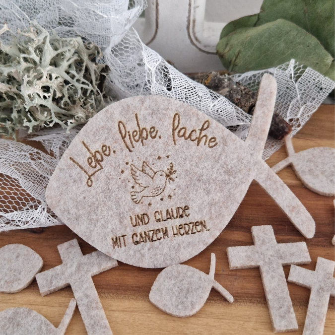 SVG Laserdatei Fisch Kränze 9 Designs inkl Sonnenfänger Konfirmation Kommunion Firmung Taufe Anhänger Kirche SVG-Datei personalisierbar – Bild 12