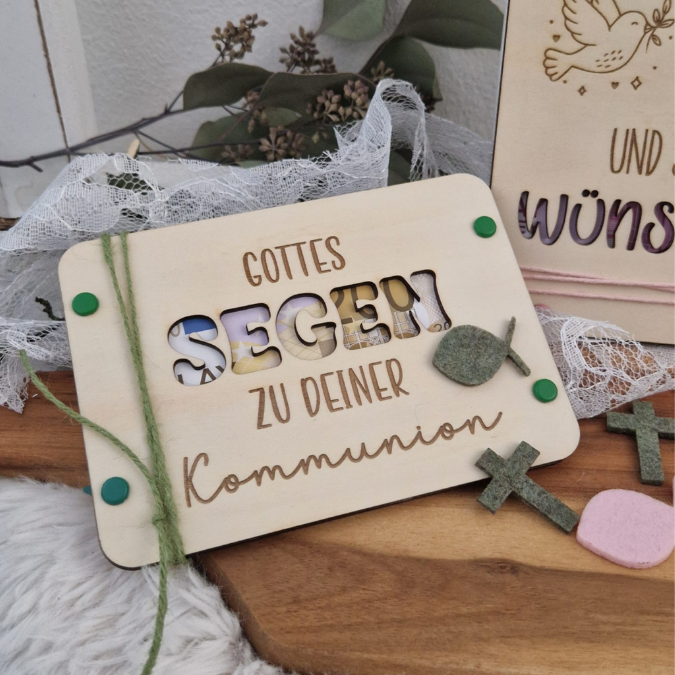 SVG Laserdatei Geldgeschenk Verpackung für Geld 8 Designs Kirchlich Taufe Konfirmation Kommunion Gutscheinkarten SVG-Datei Geldkarten – Bild 13