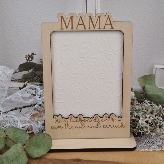 SVG Laserdatei 6 Designs Bilderrahmen Muttertag Mama mit Ständer für 3mm und 4mm Holz Beste Mama Mutter Mami Familie SVG Datei – Bild 23