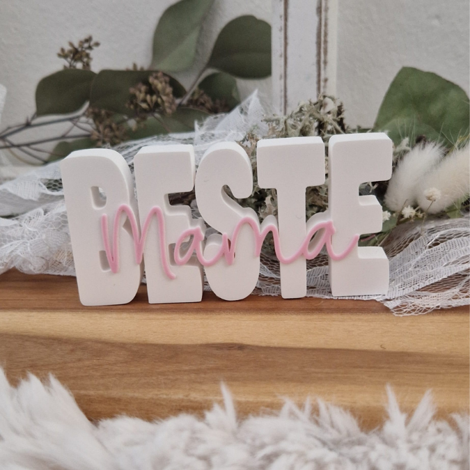STL 3D Druck Datei 4 Designs Mama Schriftzug 3D-Datei Muttertag Beste Mama Best Mom deutsch und englisch – Bild 5