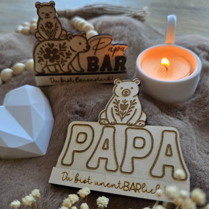 SVG Datei Vatertag Bären Klötzchen Datei Geschenkidee für Papa Mann SVG Laserdatei Lasercut Männergeschenk Mann Vater Easy sticks Papabär – Bild 7