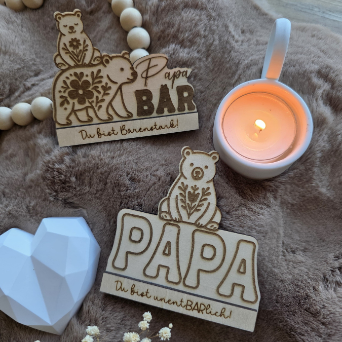 SVG Datei Vatertag Bären Klötzchen Datei Geschenkidee für Papa Mann SVG Laserdatei Lasercut Männergeschenk Mann Vater Easy sticks Papabär – Bild 8