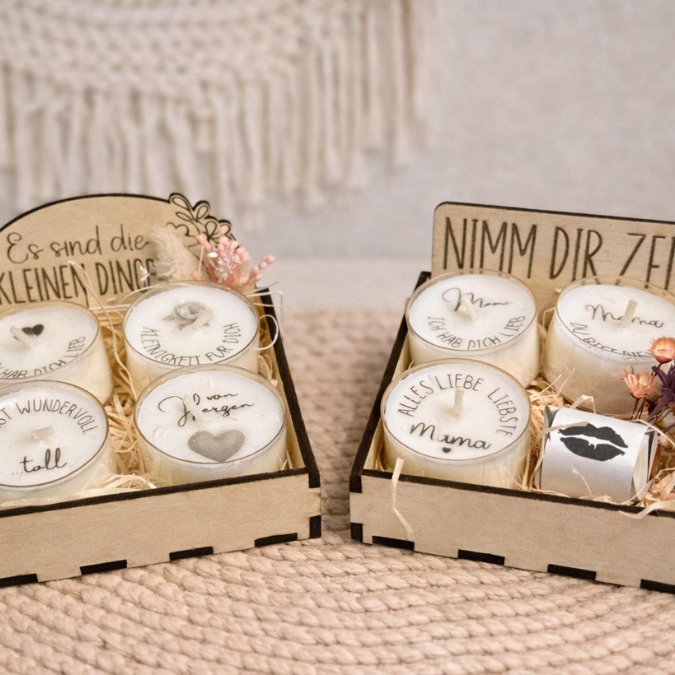 SVG Laserdatei Box für 4 Teelichter Muttertag Oma Beste Freundin Mama Beste Mama Geschenk zum Muttertag Großmutter Geschenkidee SVG Datei – Bild 22