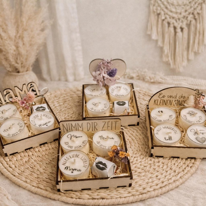 SVG Laserdatei Box für 4 Teelichter Muttertag Oma Beste Freundin Mama Beste Mama Geschenk zum Muttertag Großmutter Geschenkidee SVG Datei – Bild 5