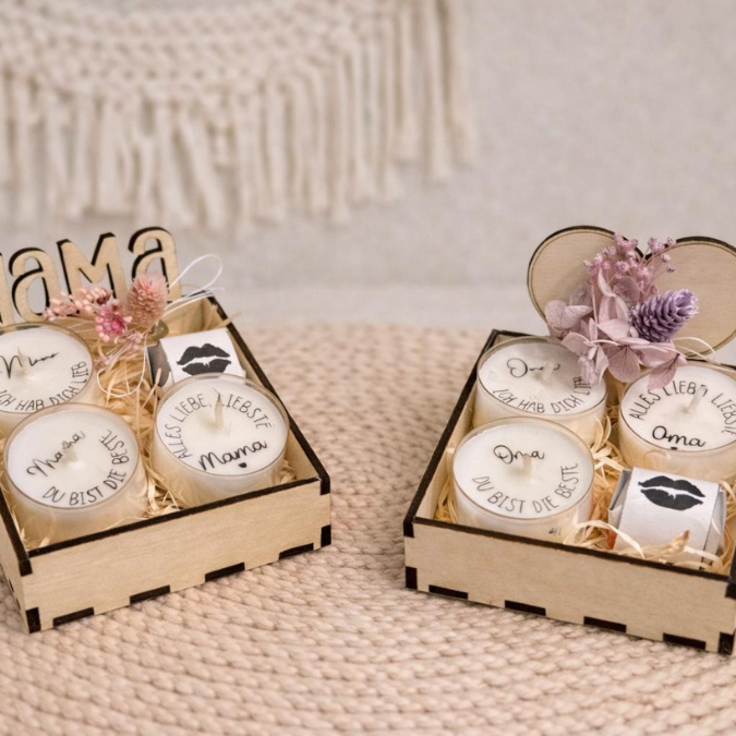 SVG Laserdatei Box für 4 Teelichter Muttertag Oma Beste Freundin Mama Beste Mama Geschenk zum Muttertag Großmutter Geschenkidee SVG Datei – Bild 7