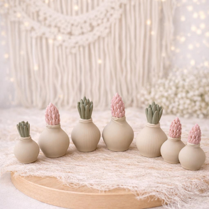STL 3D Druck Datei Frühling 2er Set Hyazinthen mit Blättern und Blüten skalierbar Frühlingsdeko Ostern 3D-Datei 3D-Druck Vorlage Osterdeko