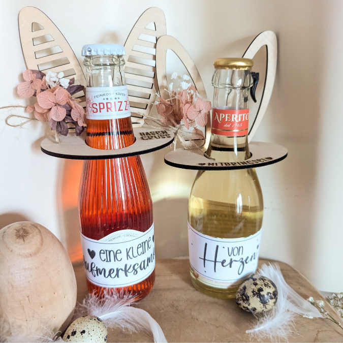 SVG Laserdatei Hasenohren für Flaschen Ostern Geschenkidee Ostermitbringsel Weinflasche verschiedene Designs Osergeschen SVG-Datei Hasenohr – Bild 10