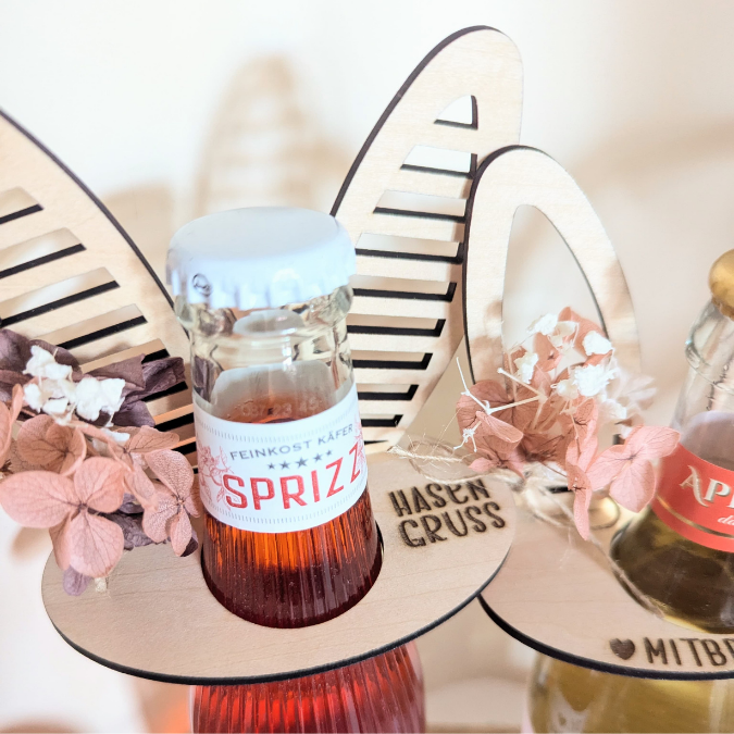 SVG Laserdatei Hasenohren für Flaschen Ostern Geschenkidee Ostermitbringsel Weinflasche verschiedene Designs Osergeschen SVG-Datei Hasenohr – Bild 12