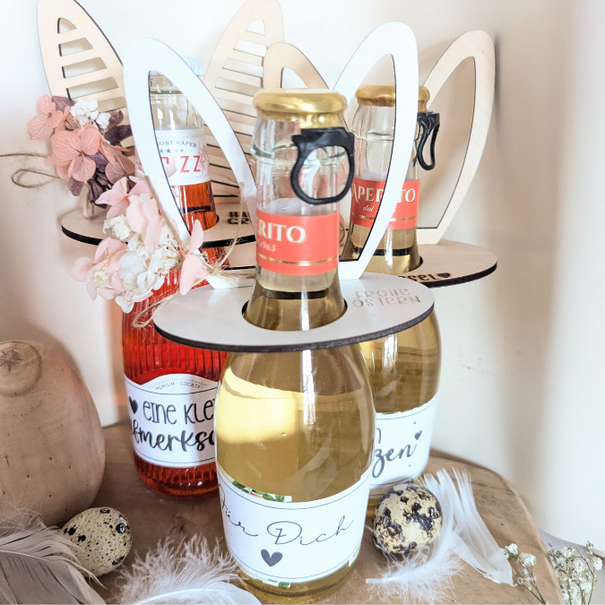 SVG Laserdatei Hasenohren für Flaschen Ostern Geschenkidee Ostermitbringsel Weinflasche verschiedene Designs Osergeschen SVG-Datei Hasenohr – Bild 8