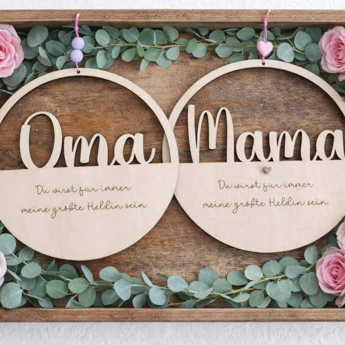 SVG Laserdatei 4Designs Kränze Mama Oma für trockenblumen Beste Mama Geschenk zum Muttertag Großmutter Mutterliebe SVG Datei – Bild 4