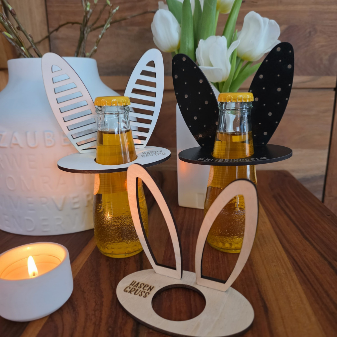 SVG Laserdatei Hasenohren für Flaschen Ostern Geschenkidee Ostermitbringsel Weinflasche verschiedene Designs Osergeschen SVG-Datei Hasenohr – Bild 6