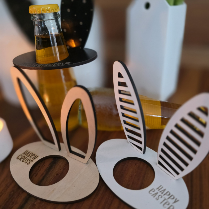 SVG Laserdatei Hasenohren für Flaschen Ostern Geschenkidee Ostermitbringsel Weinflasche verschiedene Designs Osergeschen SVG-Datei Hasenohr – Bild 7