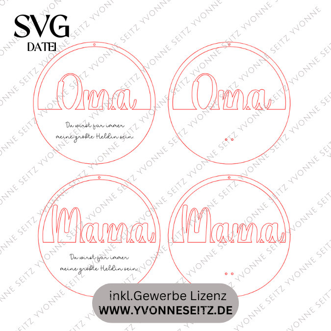 SVG Laserdatei 4Designs Kränze Mama Oma für trockenblumen Beste Mama Geschenk zum Muttertag Großmutter Mutterliebe SVG Datei – Bild 2