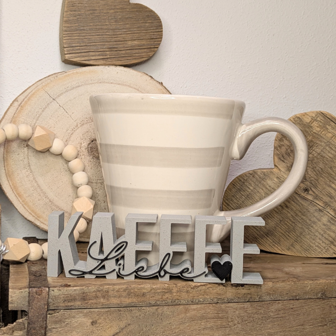 STL 3D Druck Datei Kaffee Schriftzug 3 Designs Deutsch und englisch Kaffee Liebe Coffeelounge Kaffeelounge Küchendeko 3D-druck STL – Bild 4