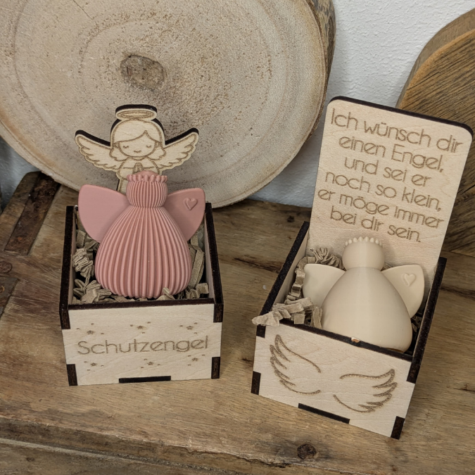 3mm und 4mm Engelbox Geschenkbox für Kleinigkeiten Schutzengel SVG Laser Datei Mama Oma Papa Freundin Geschenkidee Freudschaft Engelchen – Bild 10