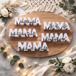 STL 3D Druck Datei 6 verschiedene Designs Mama Schriftzug 3D-Datei Muttertag Weltbeste Mama wir lieben dich Blumen