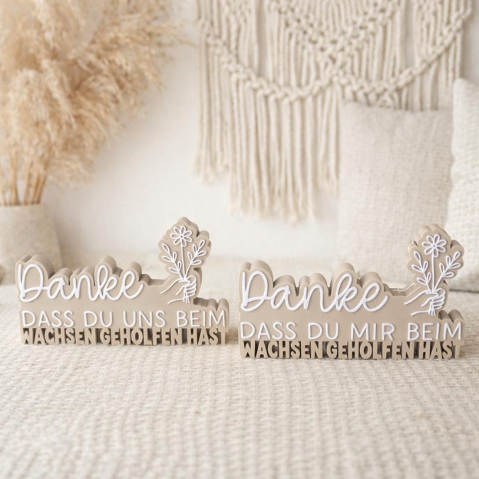 3D Druck Datei STL 2er Set Kindergartenabschied Danke dass du mir / uns beim wachsen geholfen hast Aufsteller 3D-Druck Datei Erzieherin – Bild 4