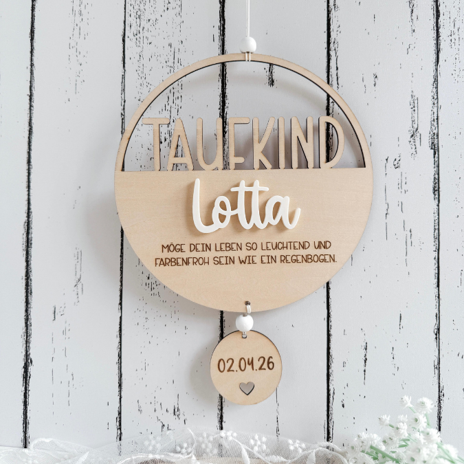 SVG Laserdatei Kranz 2 Designs inkl Sonnenfänger Anhänger Geschenk zur Taufe Kirchlich Kirche Geschenkanhänger SVG-Datei Glaube Regenbogen – Bild 4