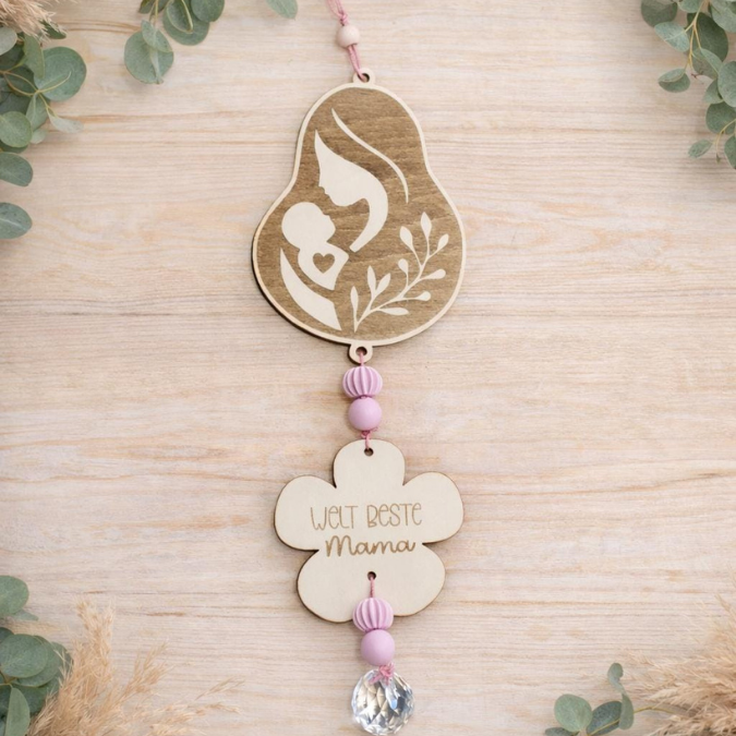 SVG Laserdatei Sonnenfänger Motive Anhänger Mama Mom 16 designs deutsch und englisch Muttertag Herz Blumen Mutter SVG Datei – Bild 4