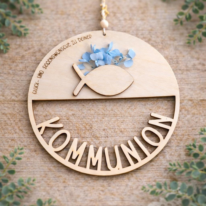 SVG Laserdatei 6er Set Kränze für Kommunion Konfirmation Firmung Geldgeschenk mit Fisch zum füllen mit Blumen oder Geldgeschenk SVG-Datei