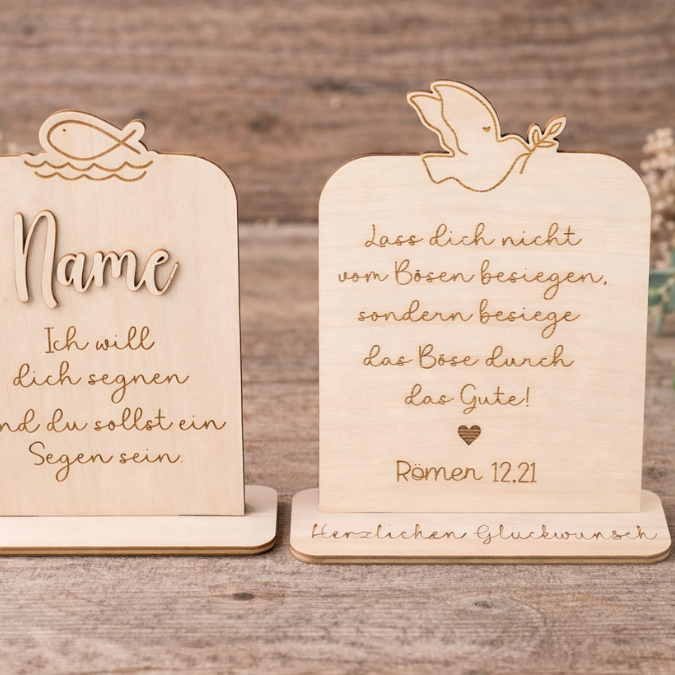SVG Laserdatei 6 Designs Aufsteller Engel Kreuz inkl. Gravuren Kirche SVG-Datei personalisierbar Taufe Kommunion Konfirmation Firmung – Bild 5